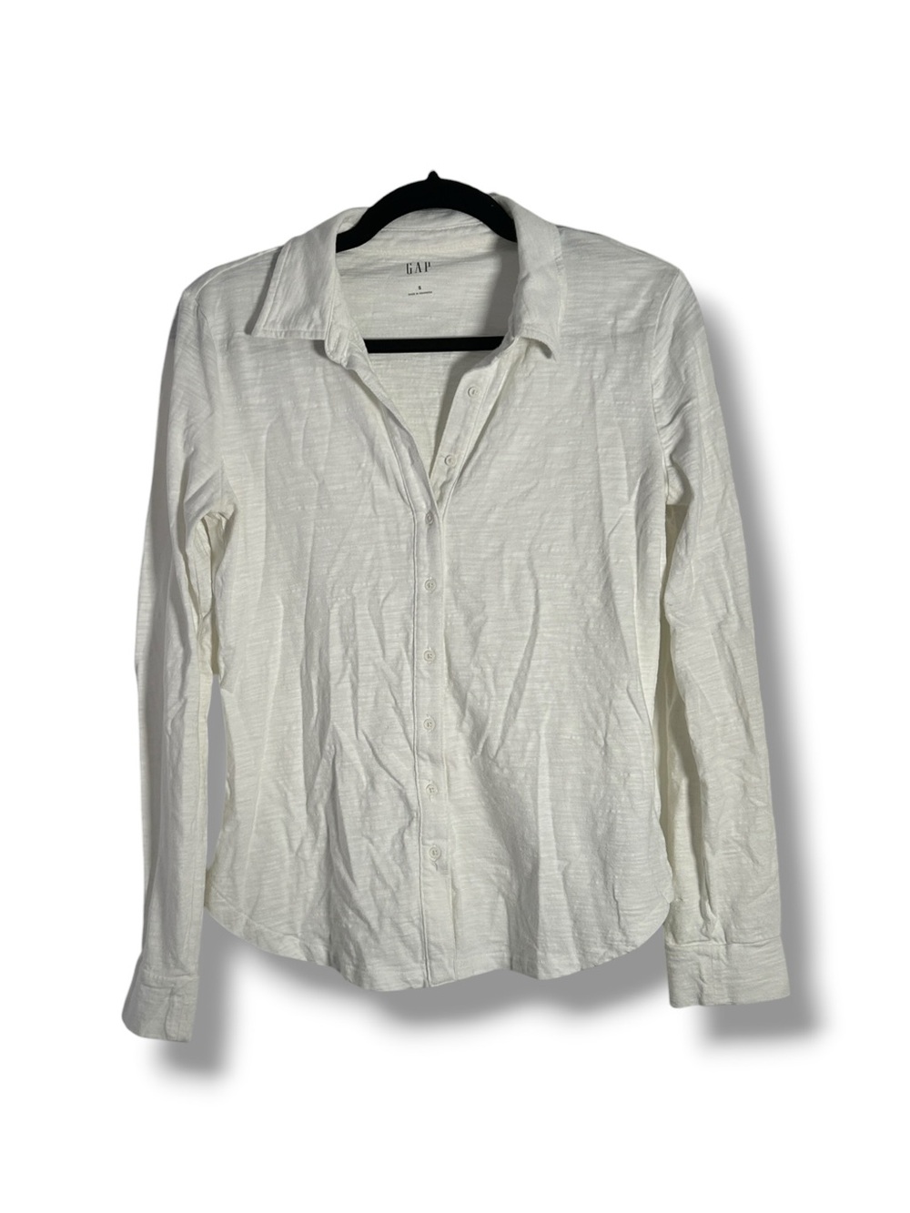 GAP White Classic Long Sleeve Button Front Shirt Size Small - “Kajetan”